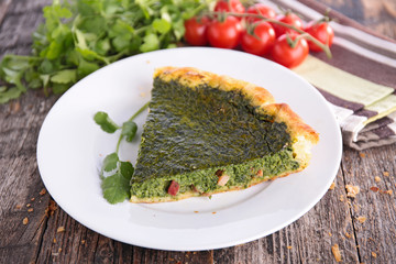 vegetable tart portion