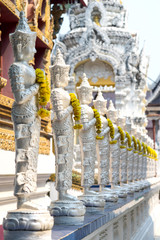 Thai art angel statue around Thai temple church