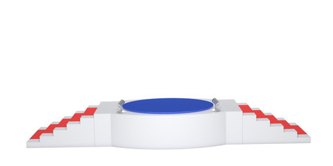 Podium with a red carpet for the awards