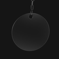 Empty medal from metal on chain