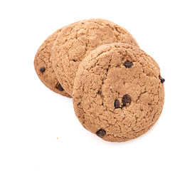 oat cookies on white background