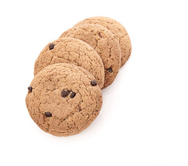 oat cookies on white background