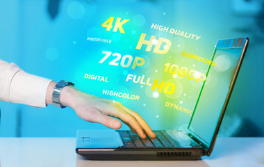 Man choosing display resolution