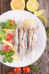 barbecue fish and salad