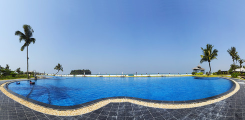 Fototapeta na wymiar Ngwe Saung Beach, luxury resort. Myanmar