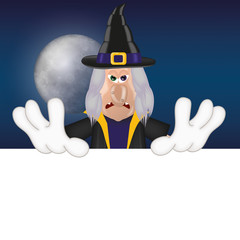 Unfriendly witch moon advertising space halloween