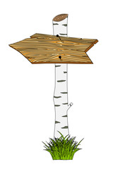 Wooden sign board Isolated on white