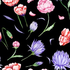 Black Romas Floral Pattern