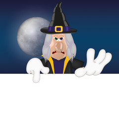 Unfriendly witch moon advertising space halloween