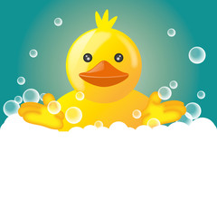Funny squeaky duck rubber duck cartoon illustration