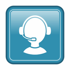 Customer support operator with headset icon