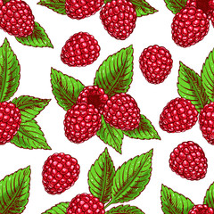 background with ripe raspberries