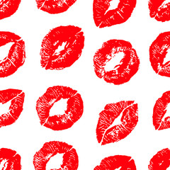 Seamless red lips prints