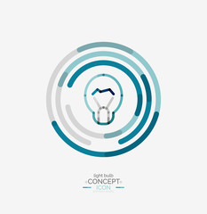 Light bulb minimal design logo