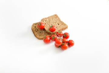 Bread slices with tomato