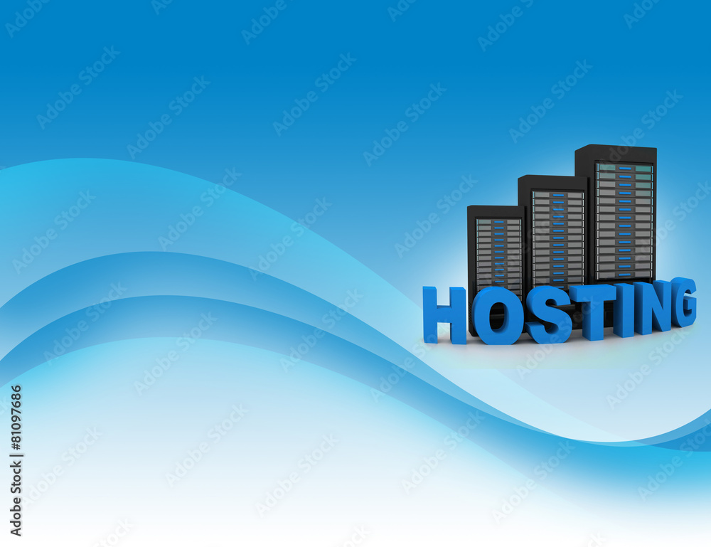 Poster web hosting and internet communication concept