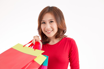 Beautiful woman with a lot of shopping bags