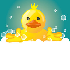 Funny squeaky duck rubber duck cartoon illustration