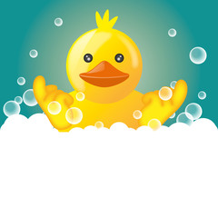 Funny squeaky duck rubber duck cartoon illustration