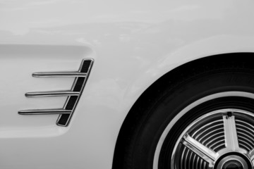 Detail of a vintage classic car