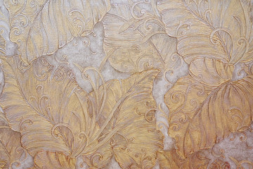 Fototapety  Embossed floral pattern on wallpaper