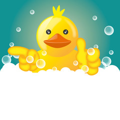 Funny squeaky duck rubber duck cartoon illustration