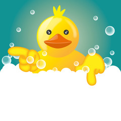 Funny squeaky duck rubber duck cartoon illustration