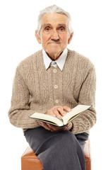 Old man with a book