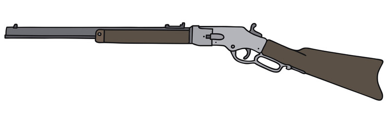 Vintage american rifle, vector illustration, hand drawing