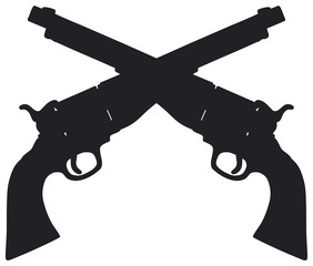 Classic Wild West revolvers, vector illustration