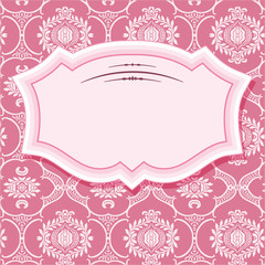 Frame on patterns in pastel pink.