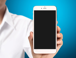 Modern mobile phone in the hand