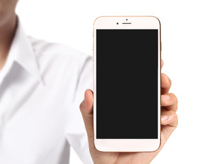 Modern mobile phone in the hand