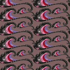 seamless pattern. decorative wave. Varicoloured