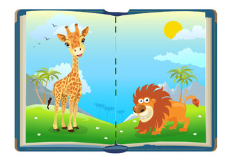 Obraz na płótnie Canvas Book about jungle animals