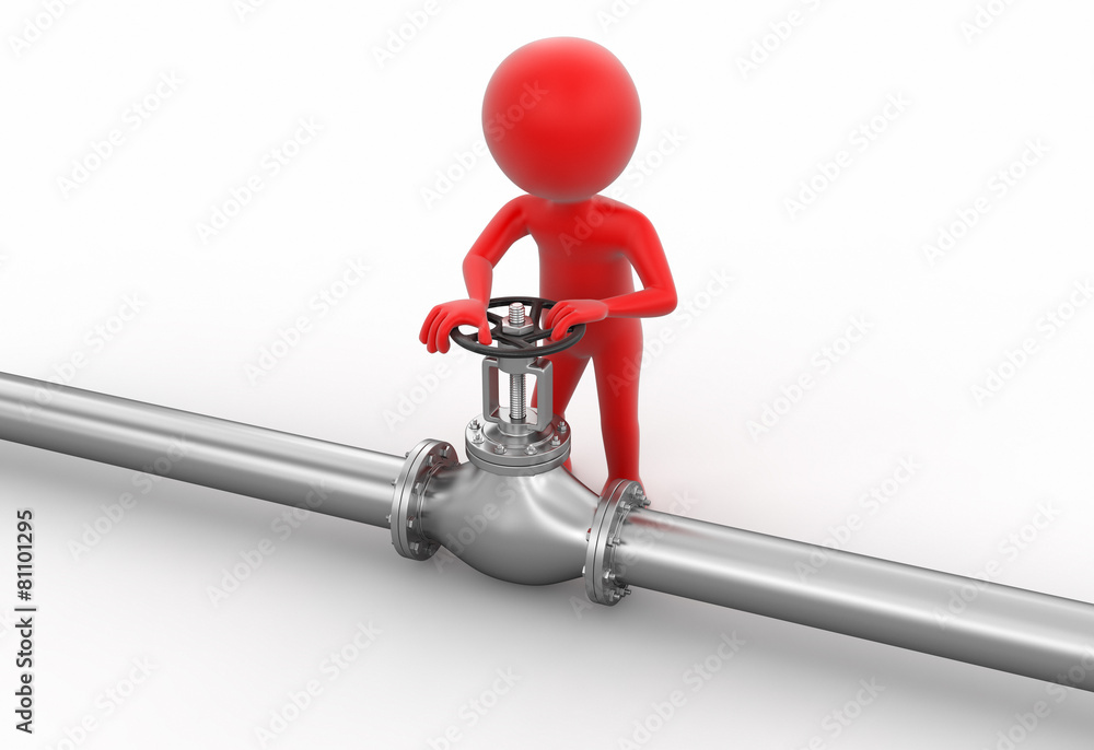 Poster pipeline and man (clipping path included)