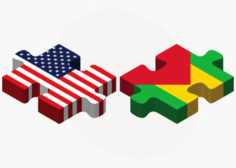 USA and Sao Tome and Principe Flags in puzzle