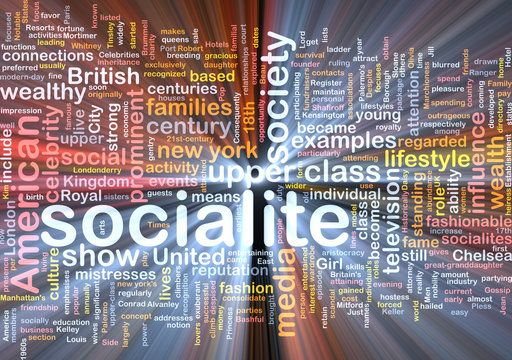 Socialite  wordcloud concept illustration glowing