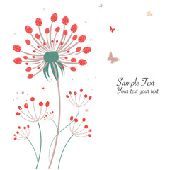 Springtime floral dandelion greeting card vector