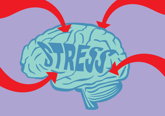 Stressed Out Brain Vector Illustration