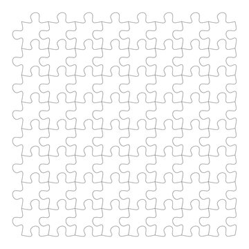 jigsaw puzzle pieces on white background, isolated white jigsaw