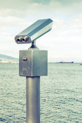 Paid outdoor tourist telescope made of steel