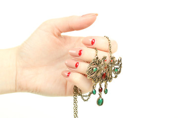 women's jewelry in the hands of