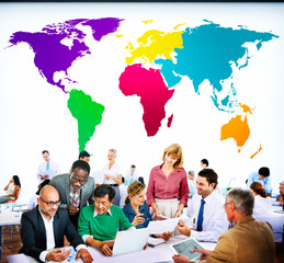 World Global Cartography Globalization Earth Concept