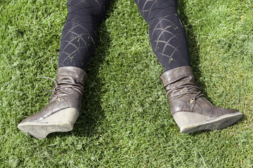Woman lying in the grass