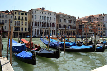 Obraz na płótnie Canvas Traditional gondolas in Venice, Italy