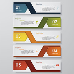 Design clean number banners template. Vector.