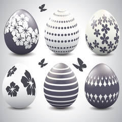 Black and white Easter egg