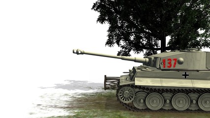 Obraz premium Tiger German Battle Tank - on white background