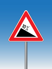 Slope %10 - Hazard Signs
